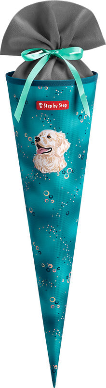 Step by Step Schultüte 70 cm × Ø 18 cm, 5 l – Motiv Dog Basty – Serie CLOUD – rPET