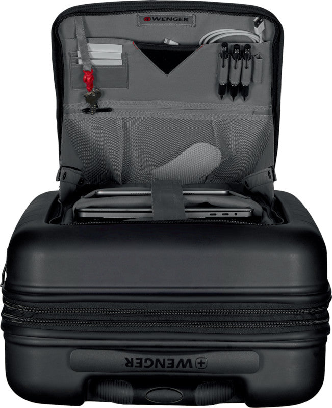 Wenger/SwissGear Wenger Notebook-Trolley – für Notebooks bis 14", Hartschale PC/ABS, 4 Doppelrollen, mit TSA, schwarz/grau