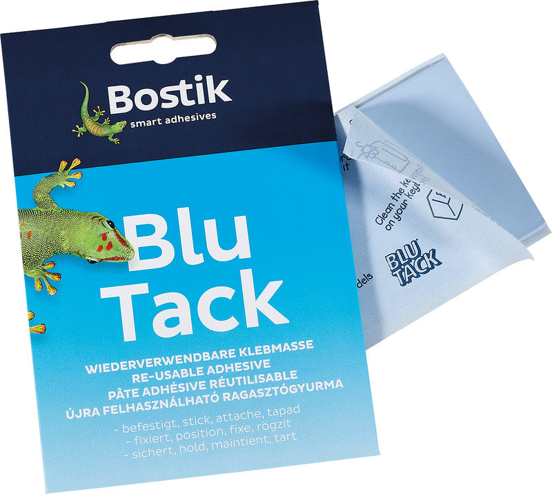 Bostik Klebemasse – wiederablösbar, blau, tropffrei, 45 g, für Papier, Metall, Kunststoff u. a.