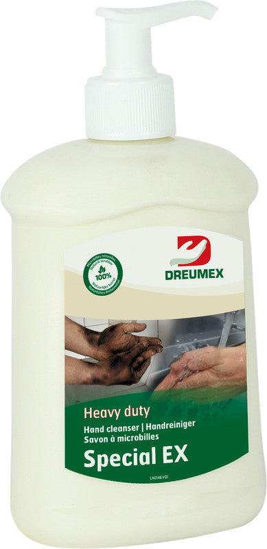 Dreumex Handreinigungspaste – Kunststoff, 500 g, inkl. Pumpe, mit Zitronenduft, lösungsmittelfrei, silikonfrei