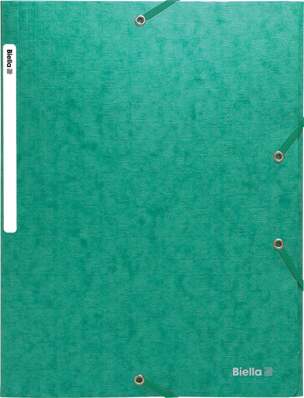 Biella Sammelmappe für A4, Karton, Grün, mit Gummizug