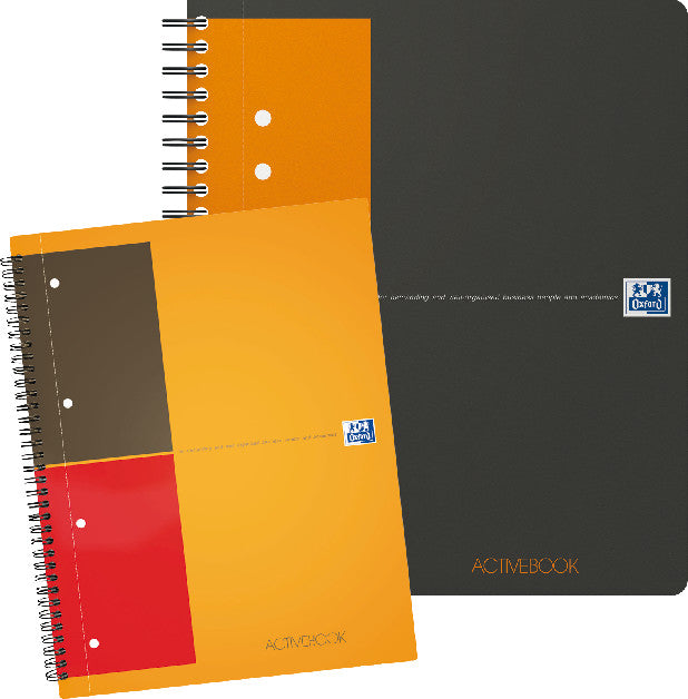 Oxford Collegeblock, Spiralbindung, 80 Blatt, 4-fach gelocht, perforiert, 80 g/m² – Grau, für SCRIBZEE App