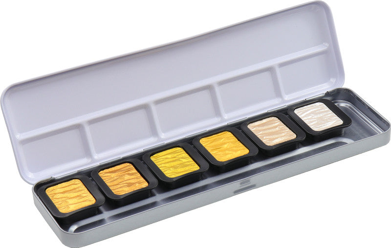 Finetec Perlglanzfarben – Deckfarbkasten – Set – 6 Farben, sortiert