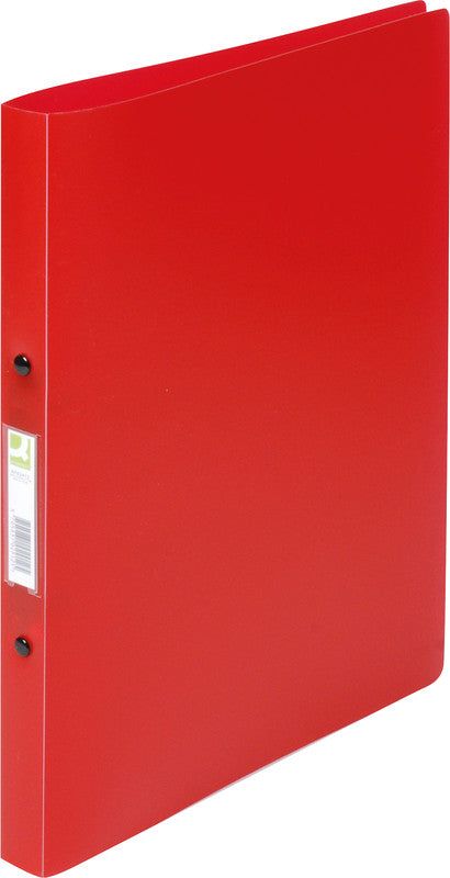 Q-connect Zeigebuch – A4 Hochformat – 2-Ring-Ringmechanik, Ø 16 mm, Rücken 21 mm – Rot, Kunststoff