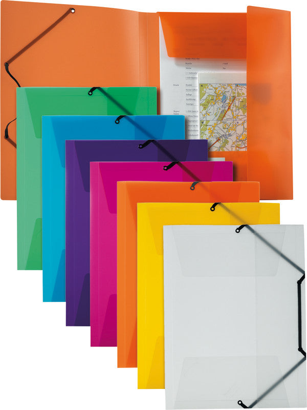 Kolma Sammelmappe für A5, Kunststoff, transparent, mit Gummizug