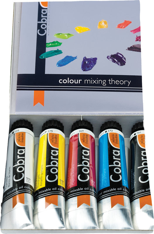 Cobra Ölfarbe – Set – 5 Farben, sortiert, 5 × 20 ml, wasservermalbar