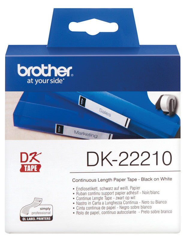Brother Endlos-Etiketten, 29 mm × 30,5 m, weiss, Papier, selbstklebend