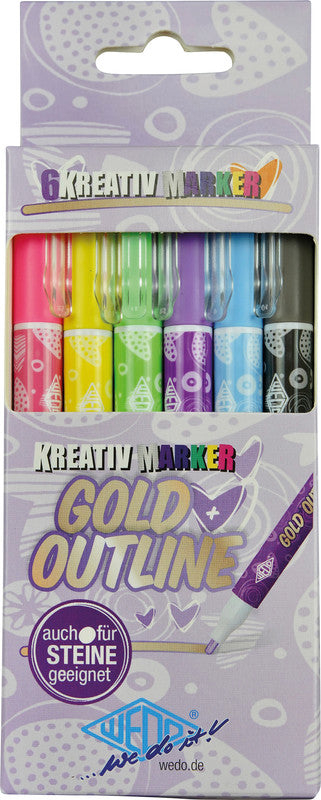 Wedo Kreativmarker für Permanent-Marker – mehrfarbig, 6er Set