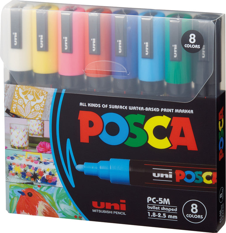 Uni-Ball Non-Permanent-Marker – Rundspitze 1,8-2,5 mm – Sortiert – 8er-Set
