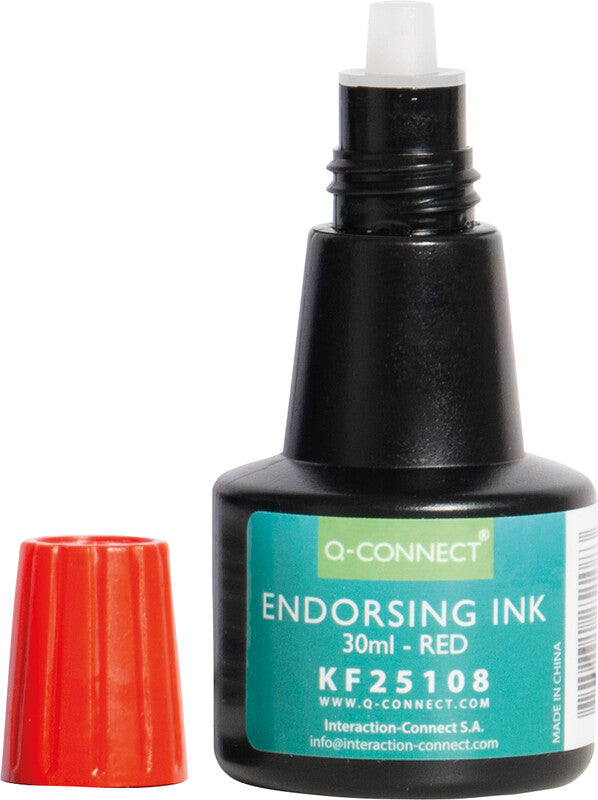 Q-CONNECT Stempelfarbe – 28 ml, Kunststoff, Rot