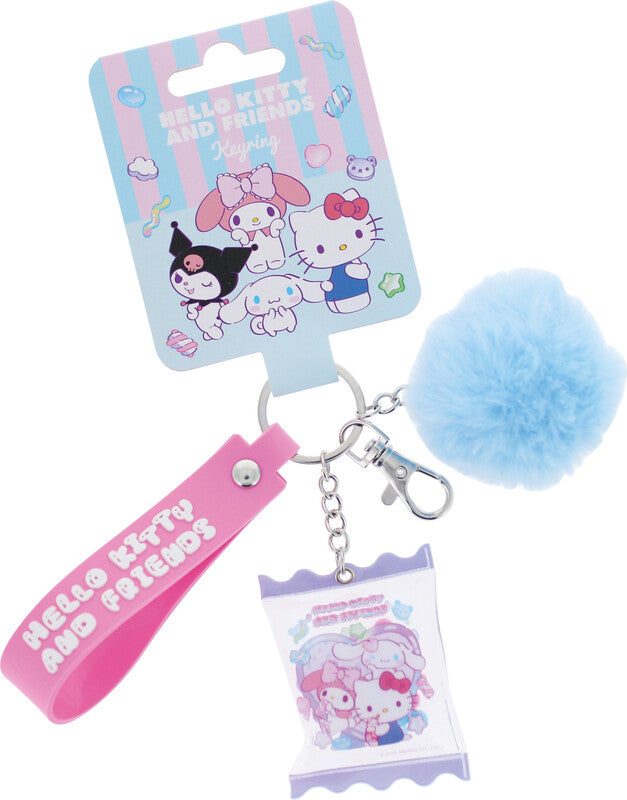 Kitty sweets Schlüsselanhänger Hello Kitty – Pompon, Silikonschlaufe, Sortiert, Mehrfarbig