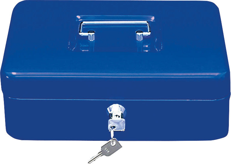 Wedo Geldkassette – mit Schlüssel – 25 × 18 × 9 cm – Blau – Stahl