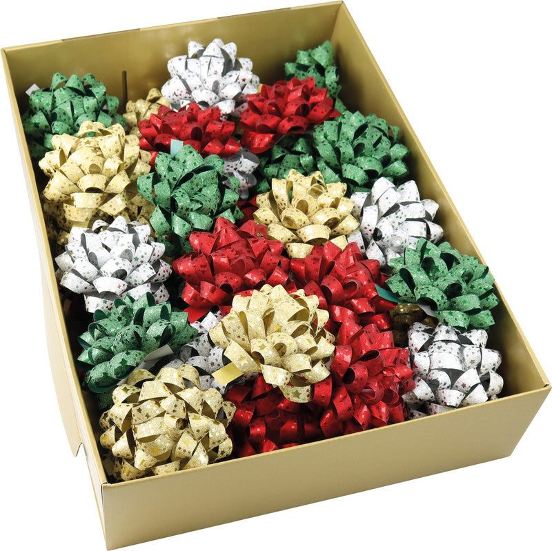 Präsent Geschenketiketten Maschen – Glitter Star – selbstklebend, Kunststoff – Ø 80 mm