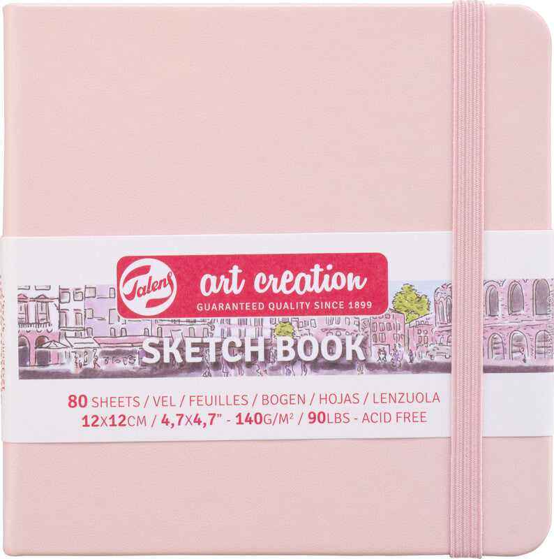Talens Art Creation – Skizzenbuch, 12 × 12 cm, 140 g/m², 160 Seiten, mit Gummiband, Hardcover, säurefrei