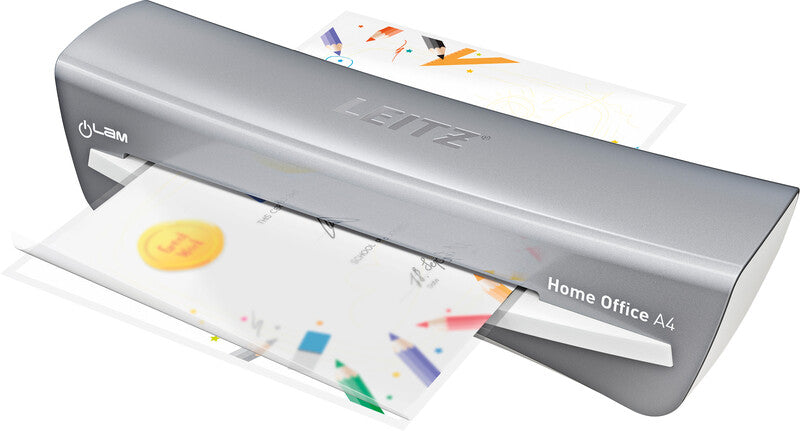 Leitz iLAM Home Office WOW Laminiergerät A4 – 2-Rollen, 80–125 µm, 2 Min. Aufheizzeit, 310 mm/min, Silber