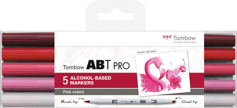 Tombow Filzstifte ABT PRO Dual Brush Pen, 5 Stk.