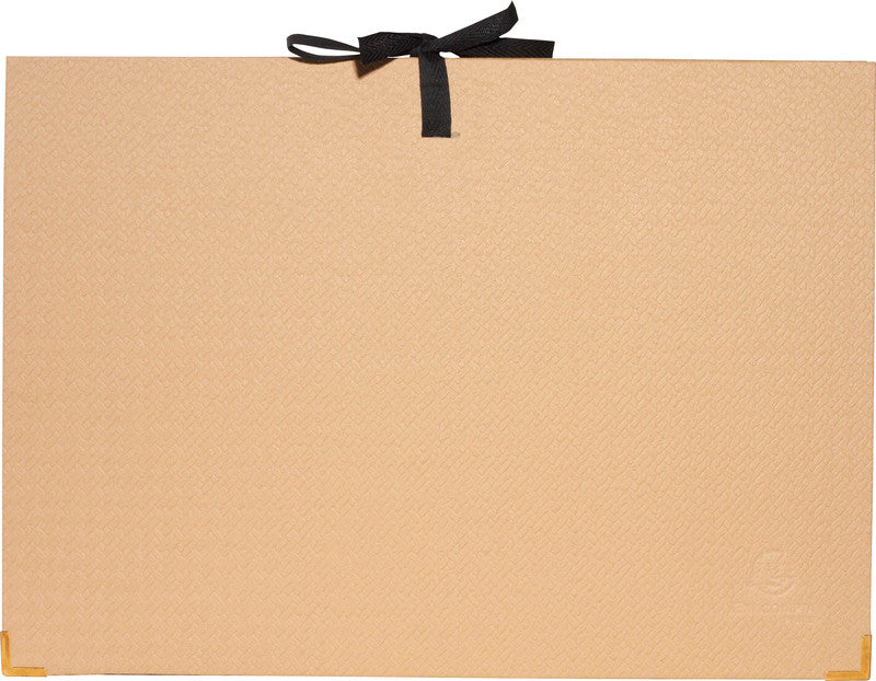 Exacompta Sammelmappe, für A4, Karton, beige, mit Bändern