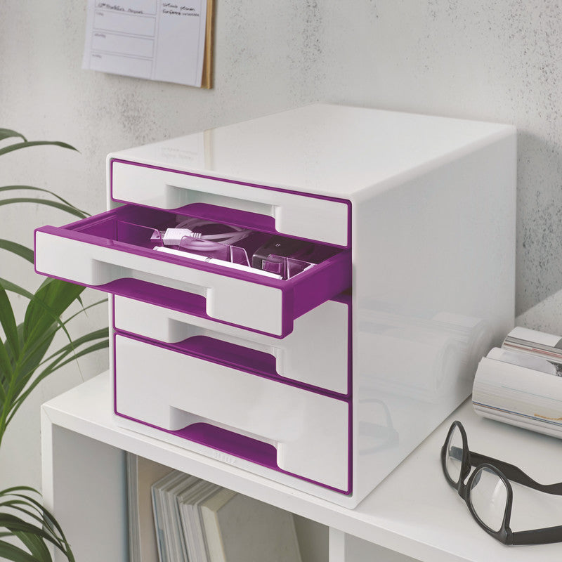 Leitz WOW Cube Archivschachtel – violett, metallisch, Kunststoff (PS)