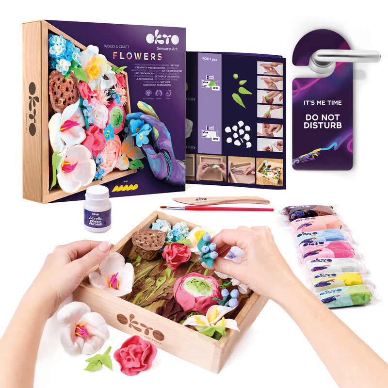 Okto Sensory Art – Modelliermasse-Set Flowers – ab 14 Jahren – 36 Modelliermassen – 210 × 210 mm