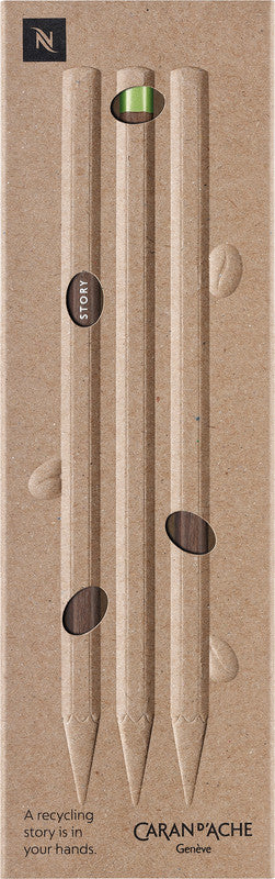 Caran d-Ache Caran d’Ache, Swiss Wood Nespresso Edition 4, Bleistift, 3B, Mine Ø 3 mm – 3er-Set