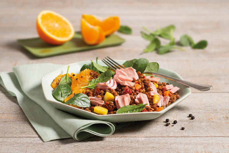 Rio Mare Insalatissime Thunfischsalat – Linsen mit gelben Karotten & Tomaten – 160 g