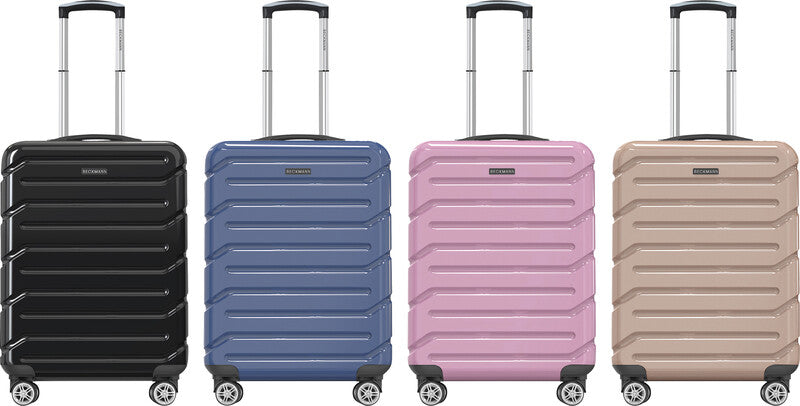 Beckmann Trolley – Hartschale PC/ABS, 4 Doppelrollen, mit TSA, Altrosa, 39 × 55 × 21 cm