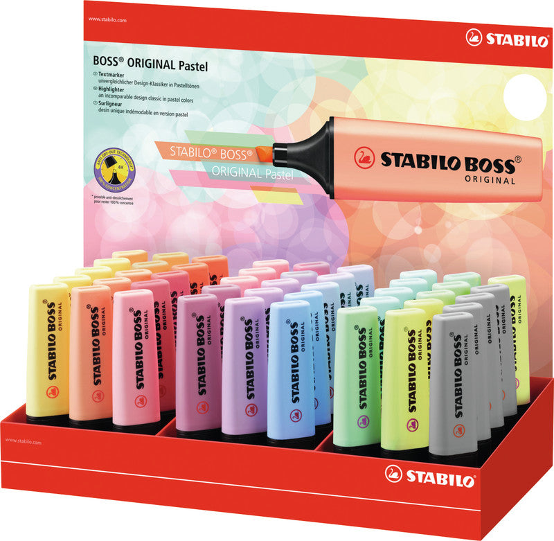 STABILO BOSS Original Textmarker Farben sortiert Pastell – Keilspitze, 2–5 mm