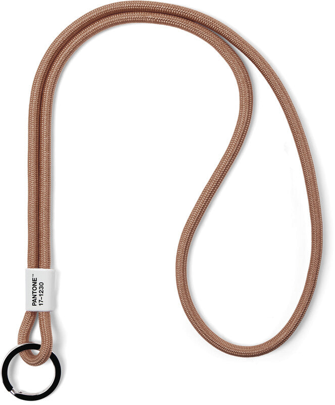 Pantone by Copenhagen Schlüsselanhänger Lang – mit Ring, Nylon/Metall, Mocha Mous, Bandlänge 48 cm
