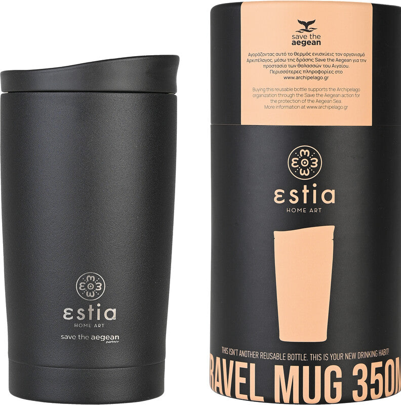 Estia Thermobecher – 3,5 dl – Edelstahl, isoliert, Schraubverschluss, auslaufsicher, BPA-frei – Mitternachtsblau