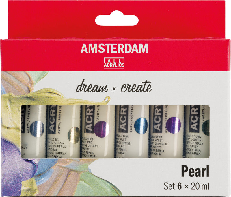 Royal Talens Acrylic Standard – Acrylfarbe – sortiert, perleffekt, 6 Farben, 6 × 20 ml