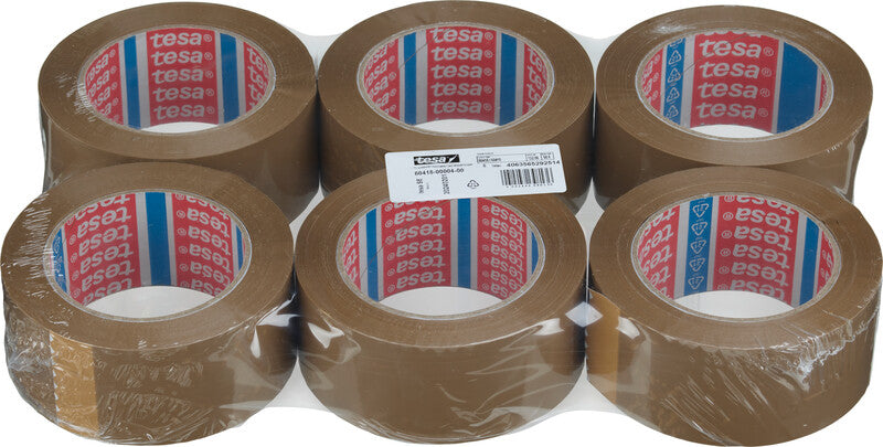 tesa Verpackungsband – 50 mm × 132 m, braun, recycelt