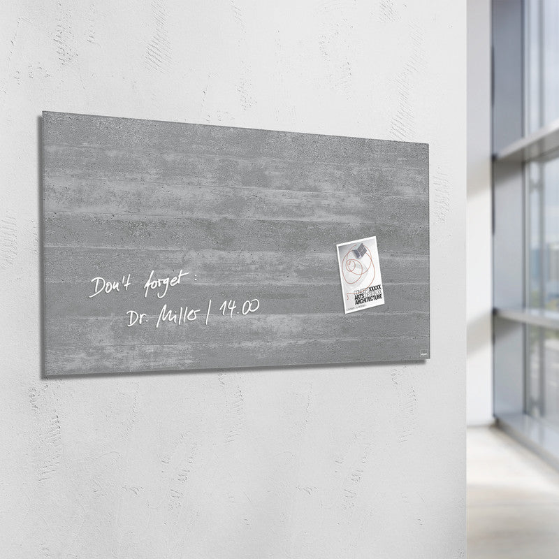 Sigel Whiteboard – 91 × 46 cm, Glas, magnetisch, Wandmontage, inkl. SuperDym Magnetwürfel, Montagesatz