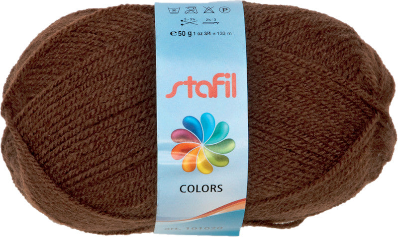 Stafil Schulwolle, Acryl, Braun, für Stricknadeln Ø 3–3,5 mm und Häkelnadeln Ø 2,5–3 mm