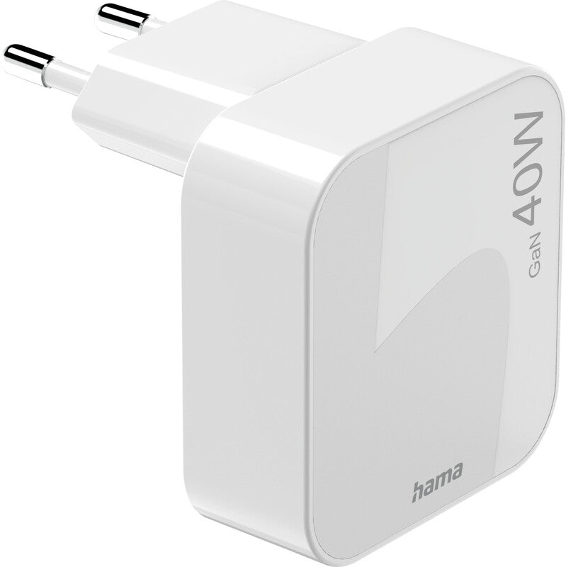 Hama 00201955 USB-Ladegerät 40 W – USB-C×2 – PD 3.0, QC 2.0/3.0, GaN – EU-Stecker (Typ C)