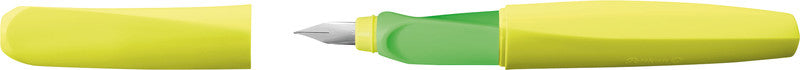 Pelikan Twist – Federspitze M – für Rechts- & Linkshänder – Neongelb, Blau – Patronen