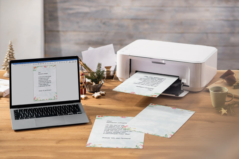 Sigel Motivpapier – A4, 90 g/m², Motiv: Christmas Magic Watercolor – für Inkjet/Laser/Kopierer – 25 Blatt