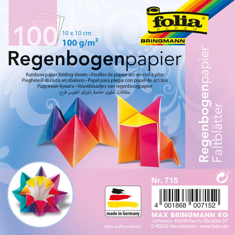 Folia Faltblätter – 100 × 100 mm – 100 g/m² – sortiert – 100 Blatt