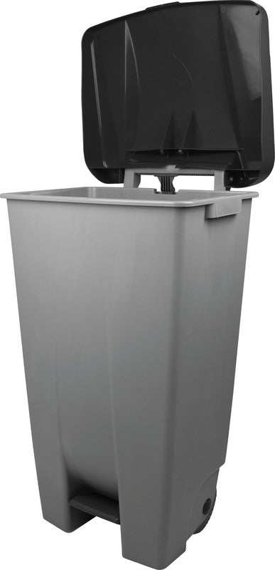 Helit Abfallcontainer – 120 l – mit Deckel – Kunststoff, Grau – B × H × T 510 × 875 × 425 mm