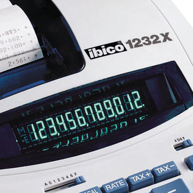 Ibico Tischrechner, druckend 1232X – 12-stellig, 2-farbig, 4,1 Zeilen/s, Postenzähler/Währung, Netz