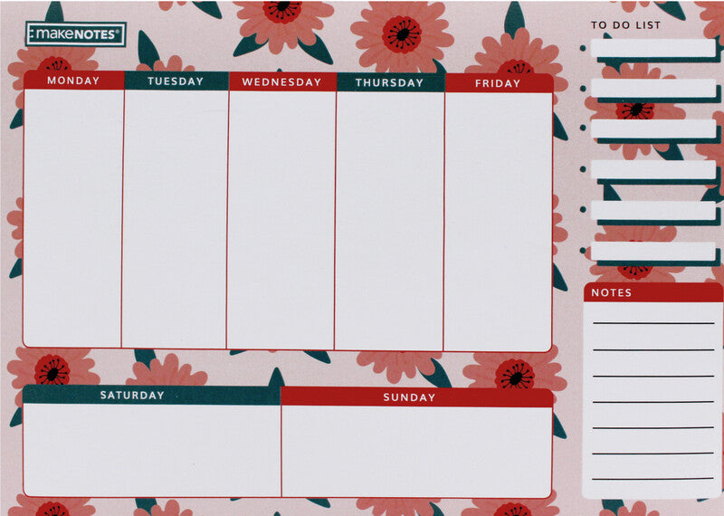 Makenotes Wochenagenda ohne Jahr, 1 Woche/1 Seite, A5, gebunden, Englisch, Lebendiger Garten