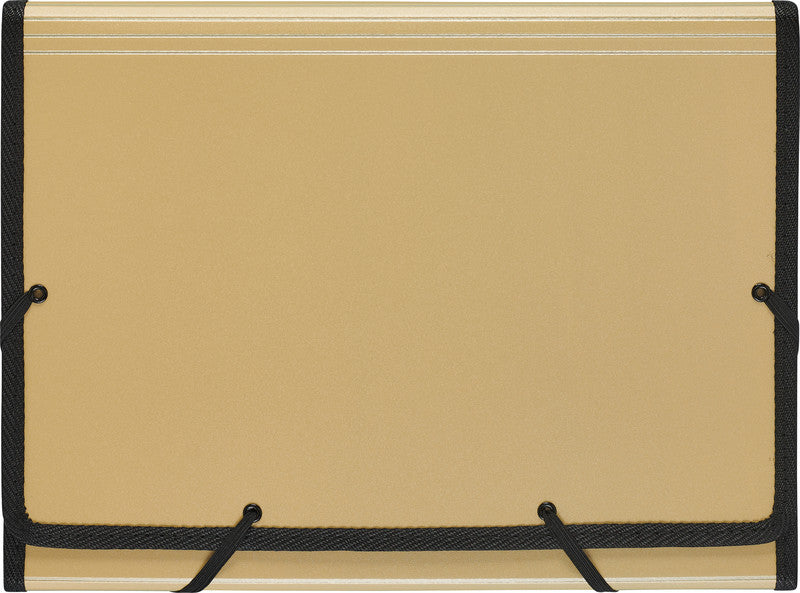 Kolma Sammelmappe für A4, Kunststoff, Gold, mit Gummizug