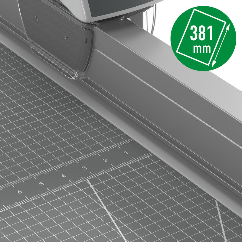 Leitz Rollenschneidemaschine Precision Office A4+ – 385 mm, bis A4+, 15 Blatt, Wellenschnitt/Perforation/Bütte