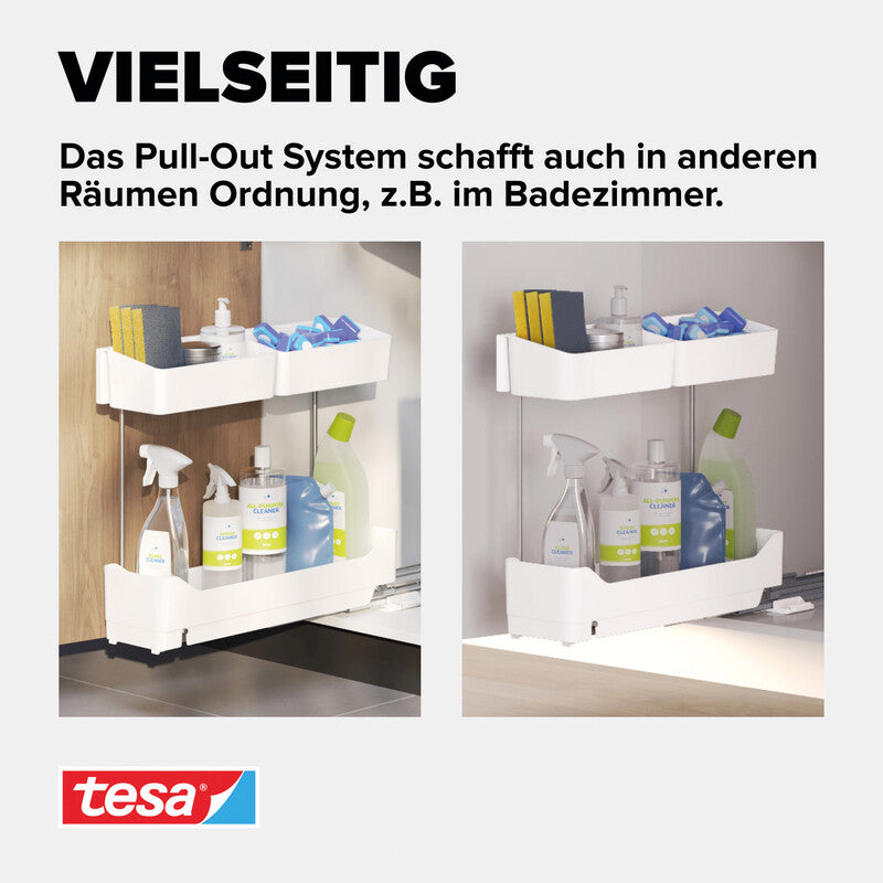 TESA Schubladenauszug – Metall/ABS-Kunststoff, Weiss, 48,5 × 44 × 21 cm