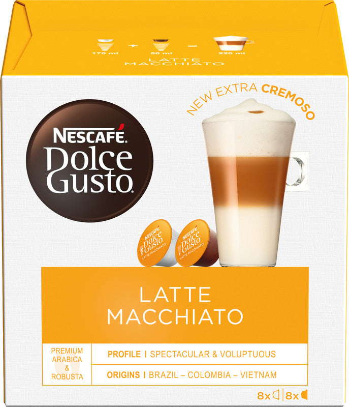Nescafé Dolce Gusto Kaffeekapseln Latte Macchiato – für Dolce Gusto – 16 Kapseln