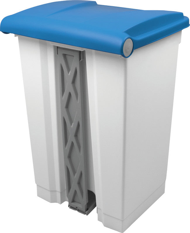 Helit Abfallcontainer – 45 l – mit Deckel – Kunststoff, Weiss – B × H × T 410 × 600 × 400 mm