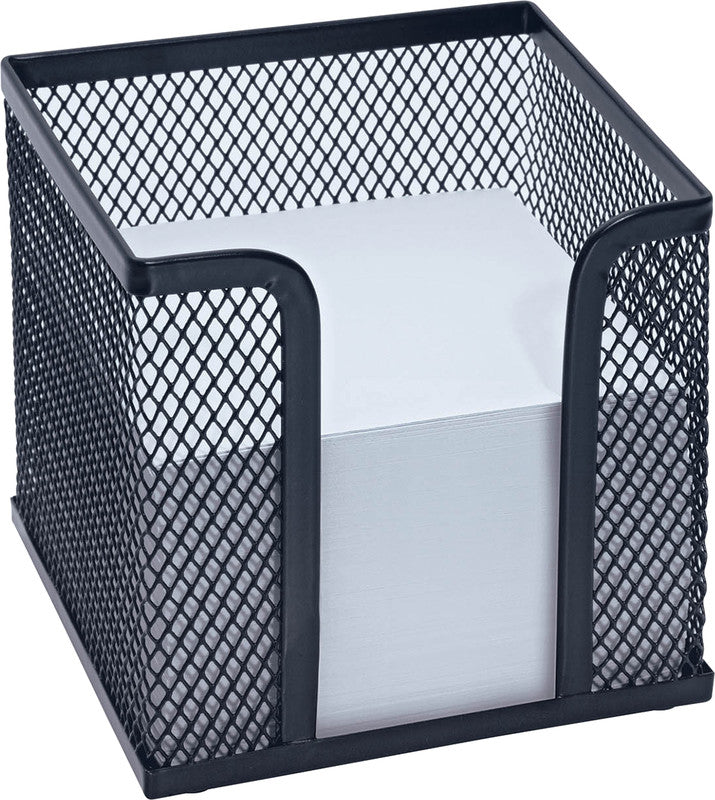 Wedo Zettelbox – Metall, schwarz, 100 × 100 mm