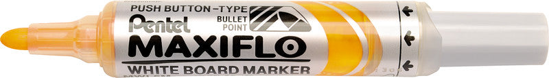Pentel Whiteboard-Marker Maxiflo MWL5M – Konische Spitze 6 mm – Gelb – Trocken abwischbar – Für Flipcharts