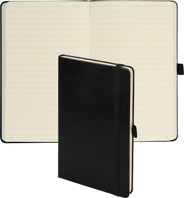Biella Notizbuch Kompagnon Classic, 125 × 195 mm, liniert, Fadenheftung, 192 Seiten, 80 g/m² – schwarz
