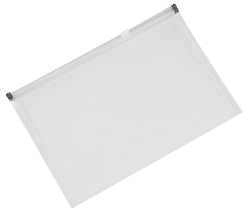 Q-CONNECT Sammelmappe, für A4, Kunststoff, transparent, mit Zippverschluss