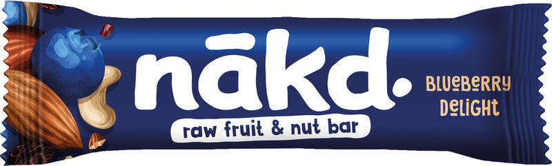 Nakd Raw Bars Energieriegel – Blaubeere, vegan, ohne Zuckerzusatz, Schachtel, 4 × 35 g (140 g)
